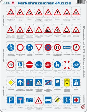 Rahmenpuzzle Verkehrszeichen, 48 Teile, Secondhand