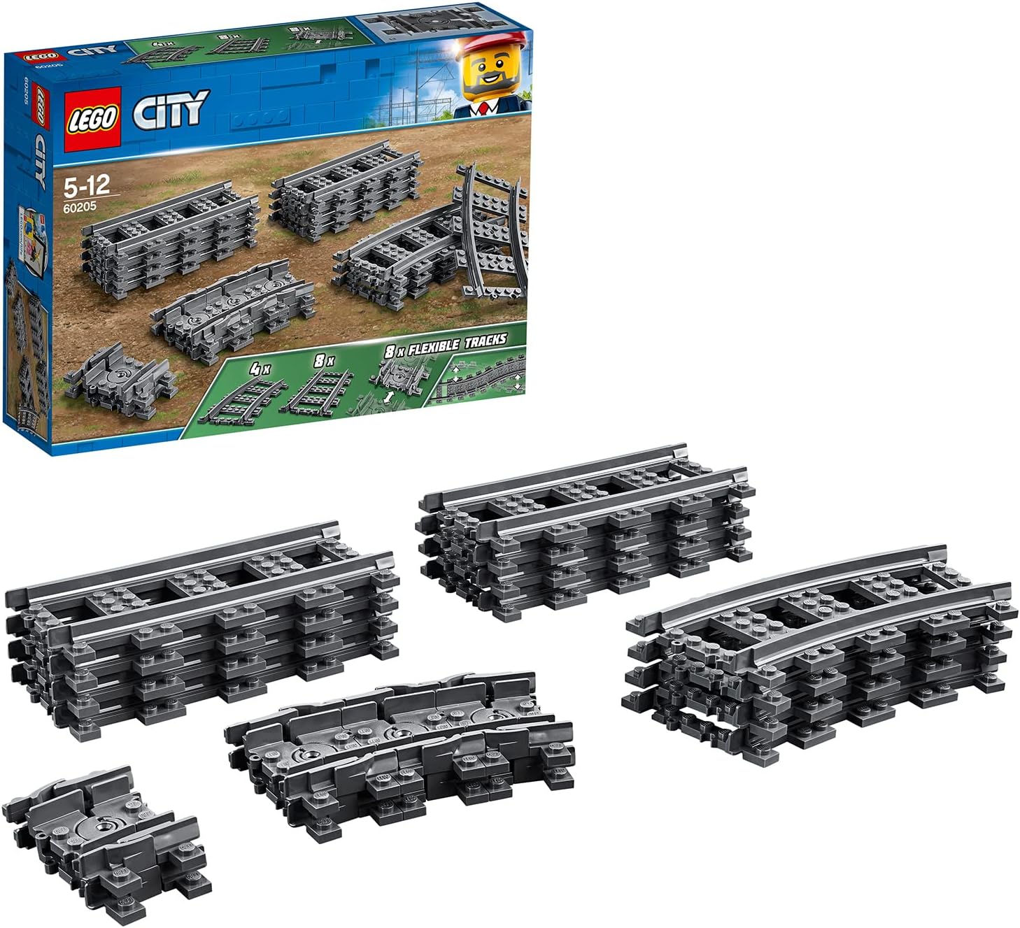 LEGO City 60205 Schienen, 20 Stück, Neuware