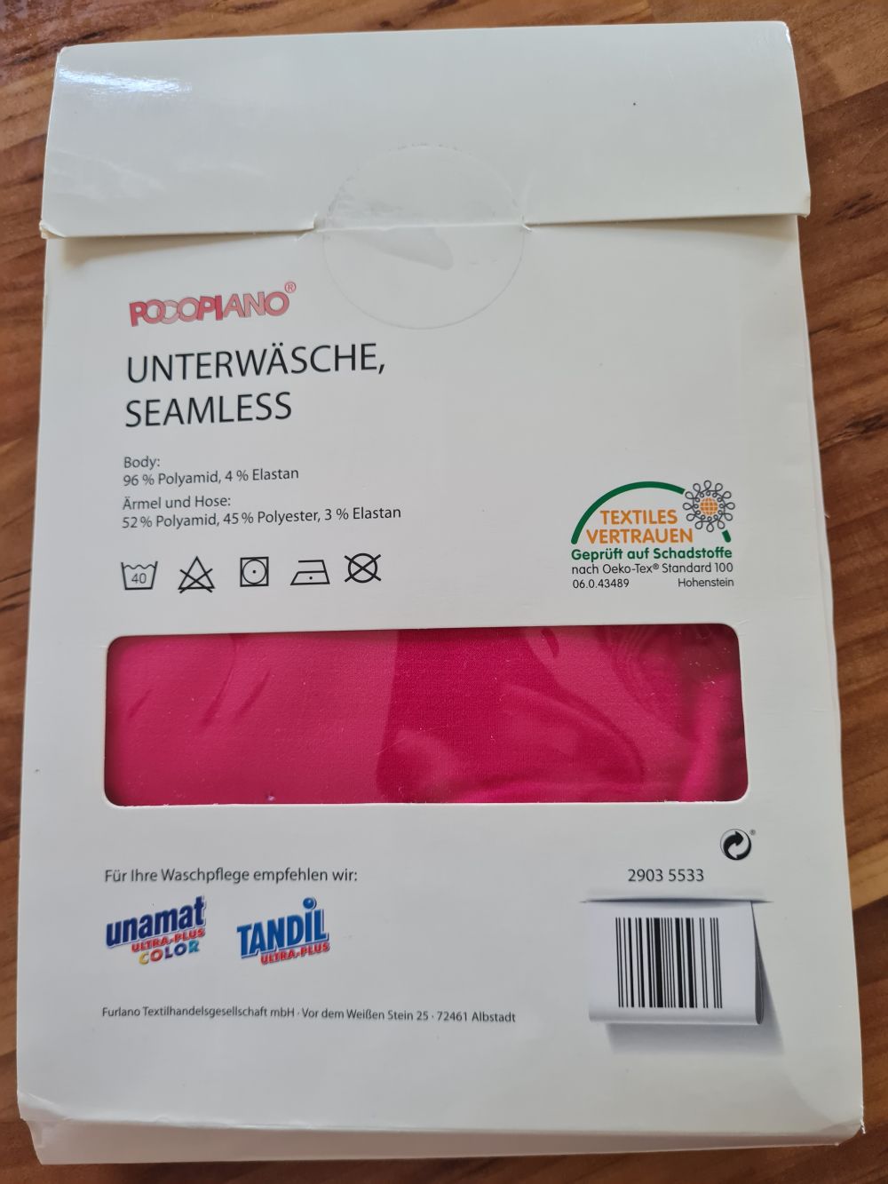 Unterwäsche Seamless für Mädchen, pink/anthrazit-melange, Gr. 128, Neuware