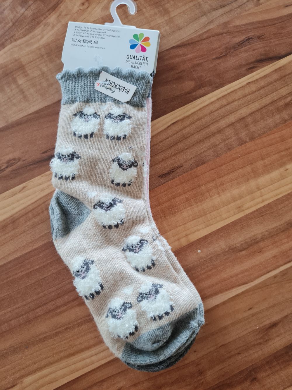 2 Paar Socken für Mädchen "Schaf", Gr. 23-26, Neuware