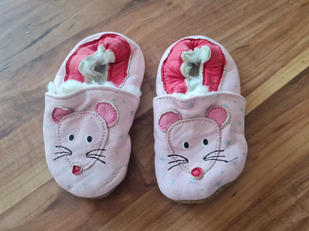 Gefütterte Krabbelschuhe, ca. Gr. 20/21, 12-18 Monate, Secondhand