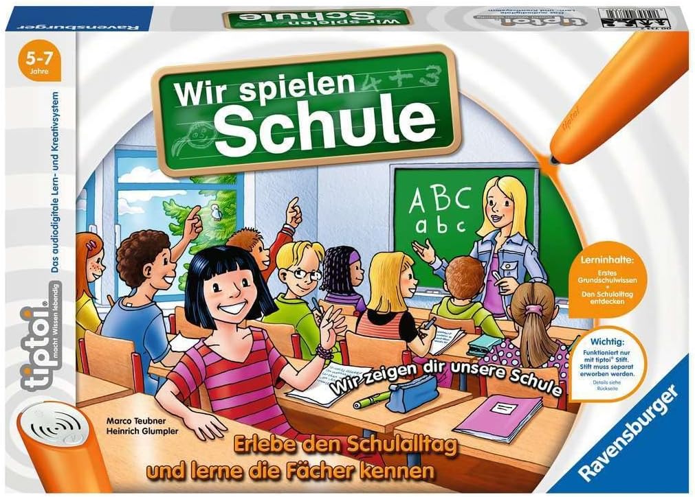 tiptoi Wir spielen Schule, ab 5 Jahren, für 1-4 Spieler, Erlebe interaktiv einen kompletten Schultag, Neuware
