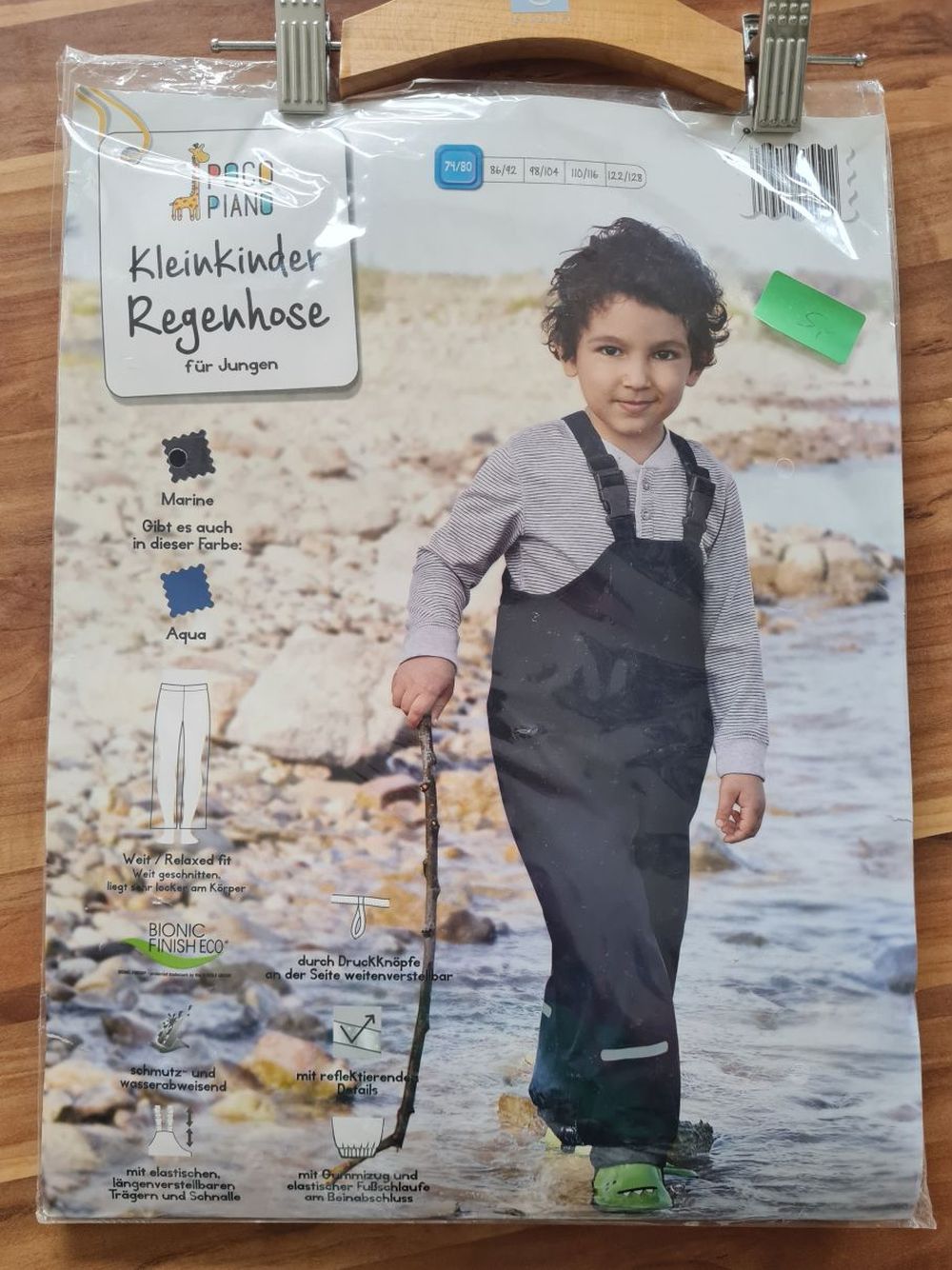 Regenhose für Jungen, marine, Gr. 74/80, Neuware mit Etikett