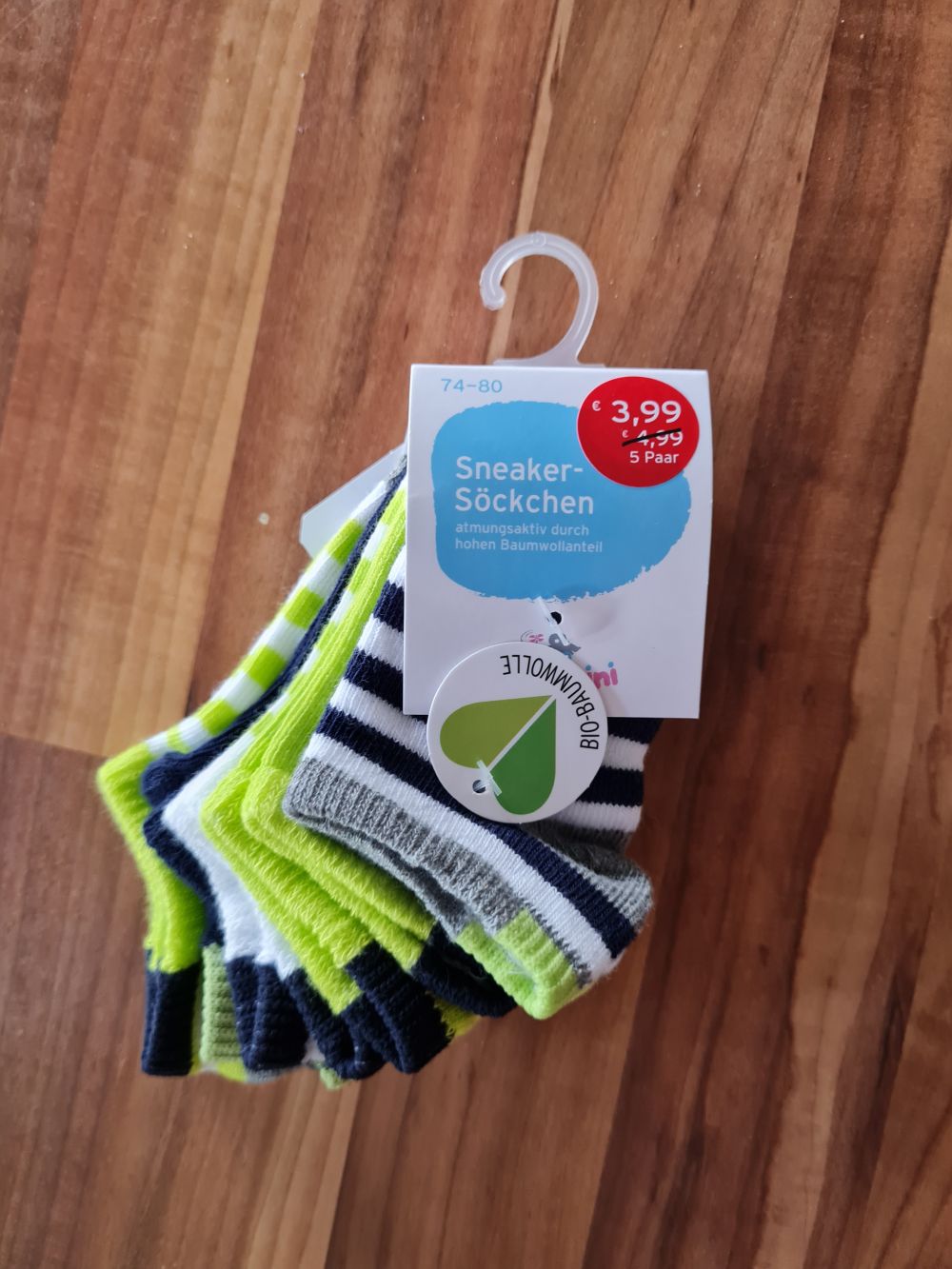 5 Paar Sneaker-Socken für Jungen, Gr. 74/80, Neuware mit Etikett