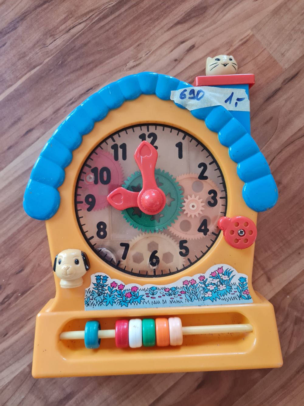 Uhr mit Zahnrädern und vielen Funktionen zum Spielen, Secondhand
