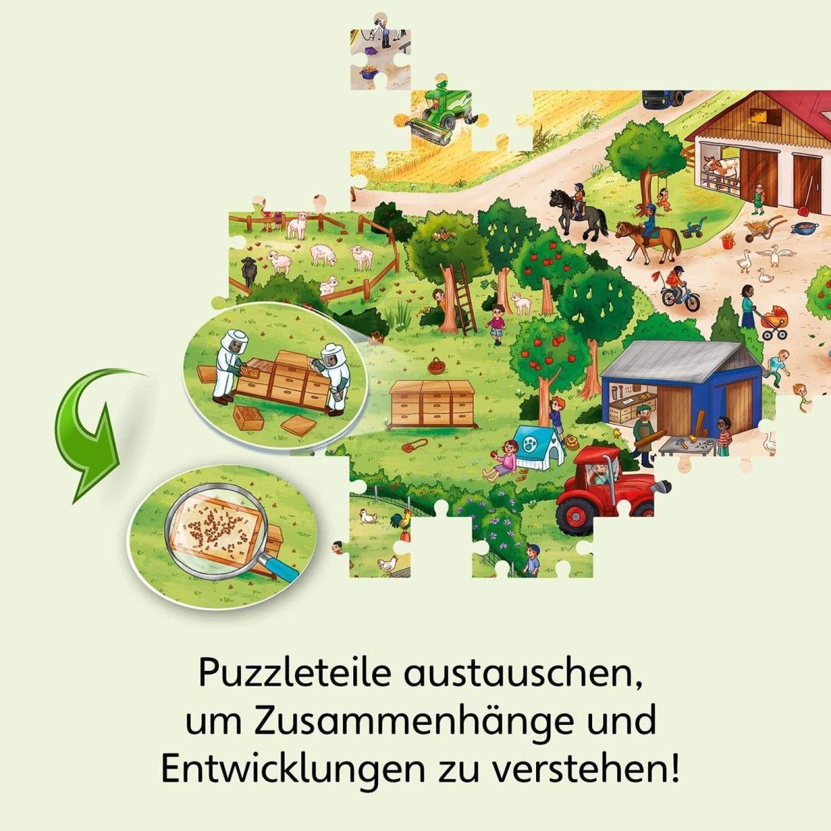 Was ist was Junior - Wissenspuzzle: Entdecke den Bauernhof, 54 Teile, Neuware