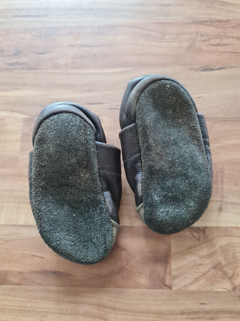 Lederpuschen "Hase", braun, Gr. 20, Secondhand