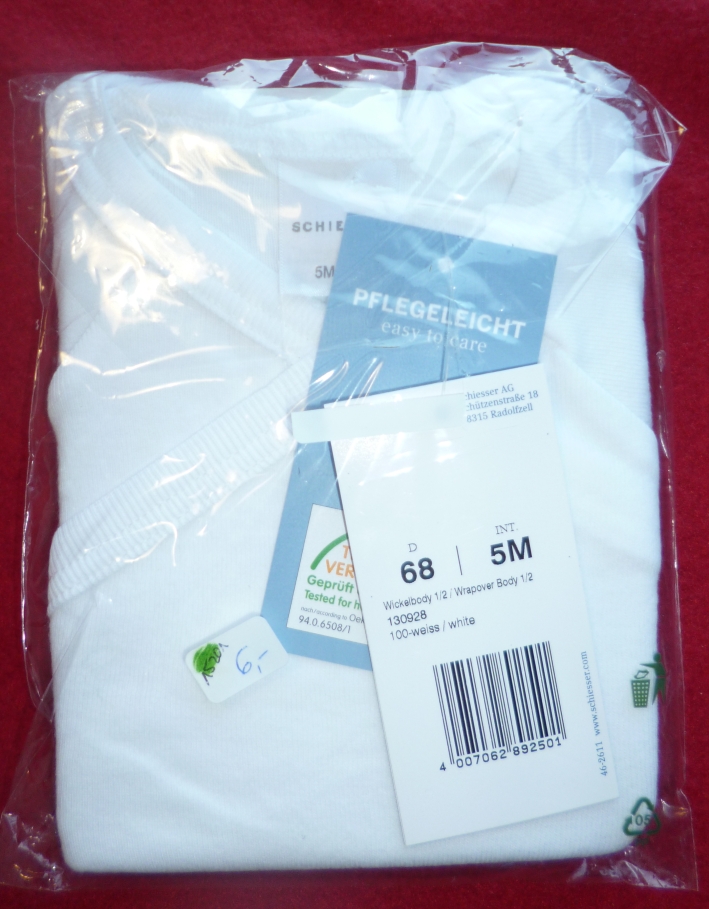 Schiesser Wickel-Kurzarmbody Gr. 68, Neuware