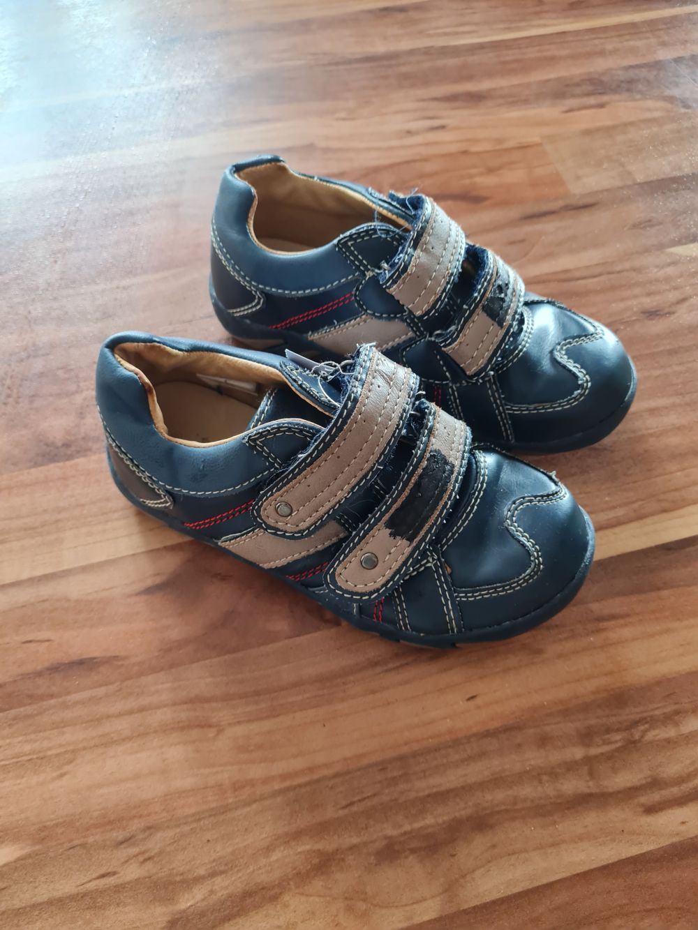 Schuhe, marineblau-beige, Gr. 29, Secondhand