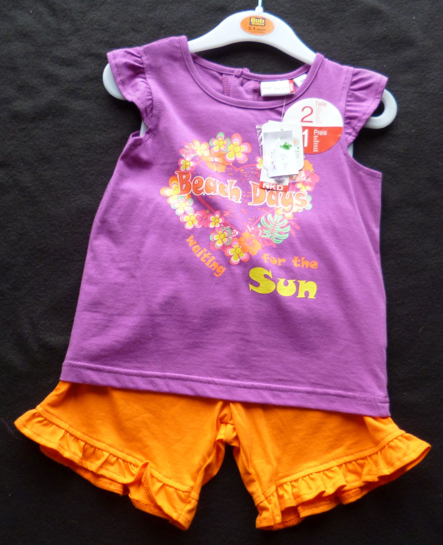 2tlg. Set "Beach Days", T-Shirt und Kurze Hose, Gr. 86, Neuware