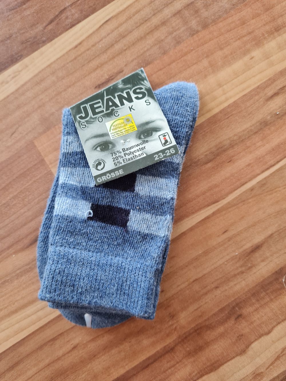 1 Paar Socken  "Jeans", Gr. 23-26, Neuware