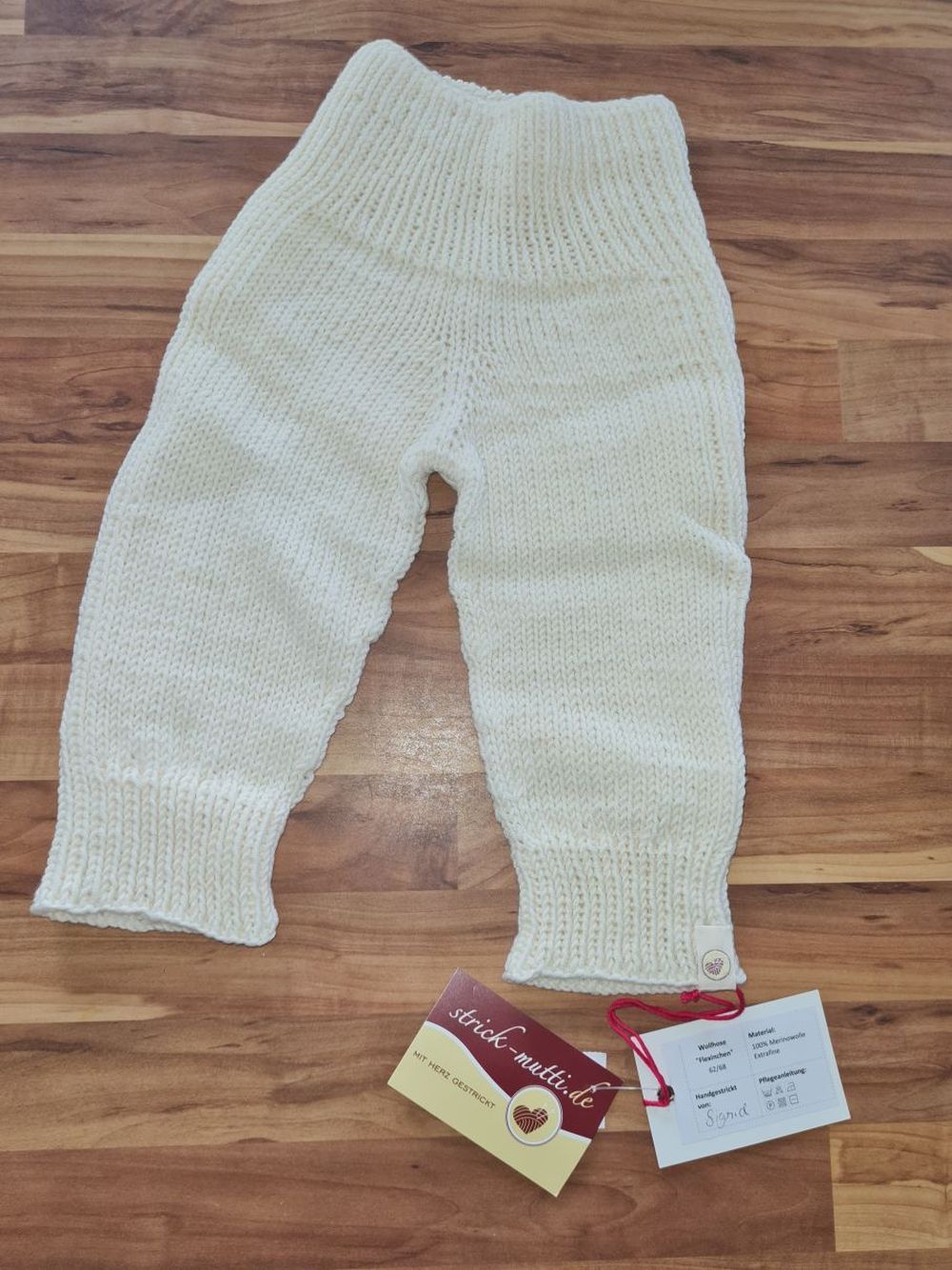 Wollhose "Flexinchen" aus extrafeiner Merinowolle, Gr. 62/68, Neuware mit Etikett