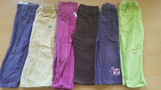 6 Mädchen-Hosen für Herbst/Winter, Gr. 92, Secondhand