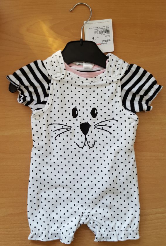 Baby-Set für Mädchen "Katze", Gr. 56, Neuware mit Etikett
