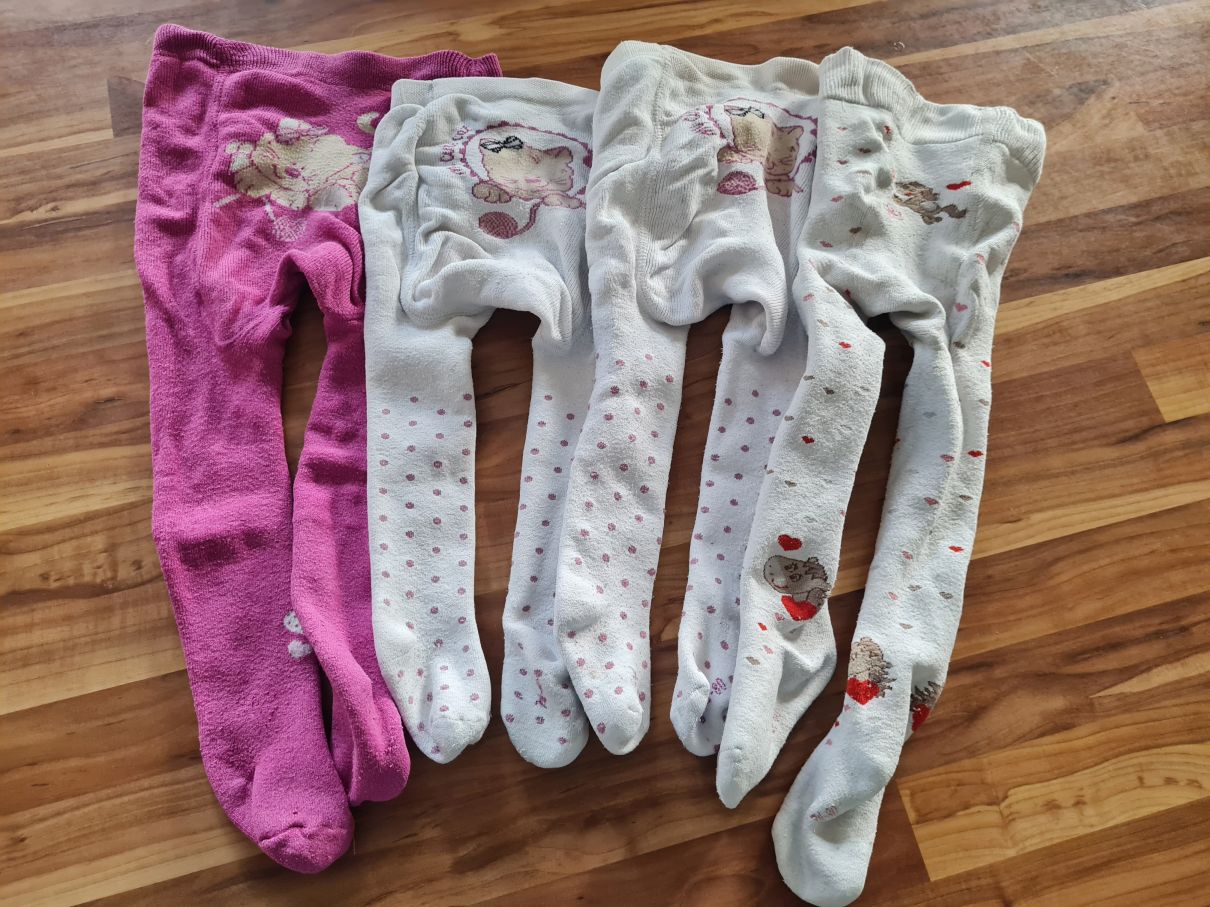 4 Strumpfhosen für Mädchen Gr. 74/80, Secondhand