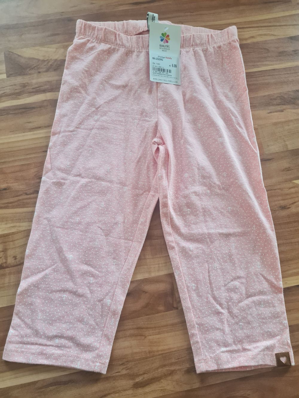 Mädchen-Legging, Gr. 140, rosa, Neuware mit Etikett