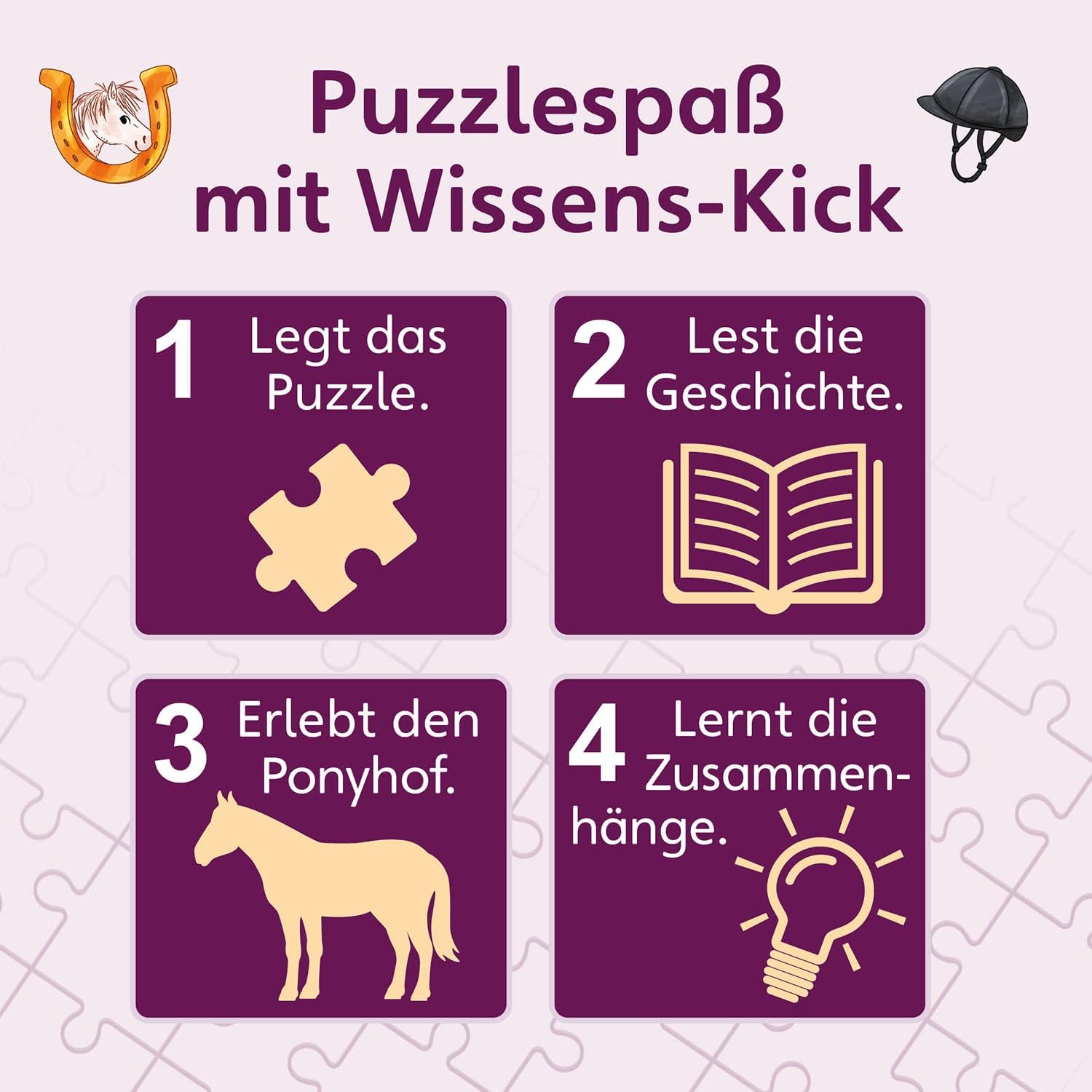 Was ist was Junior - Wissenspuzzle: Entdecke Pferde & Ponys, 54 Teile, Neuware