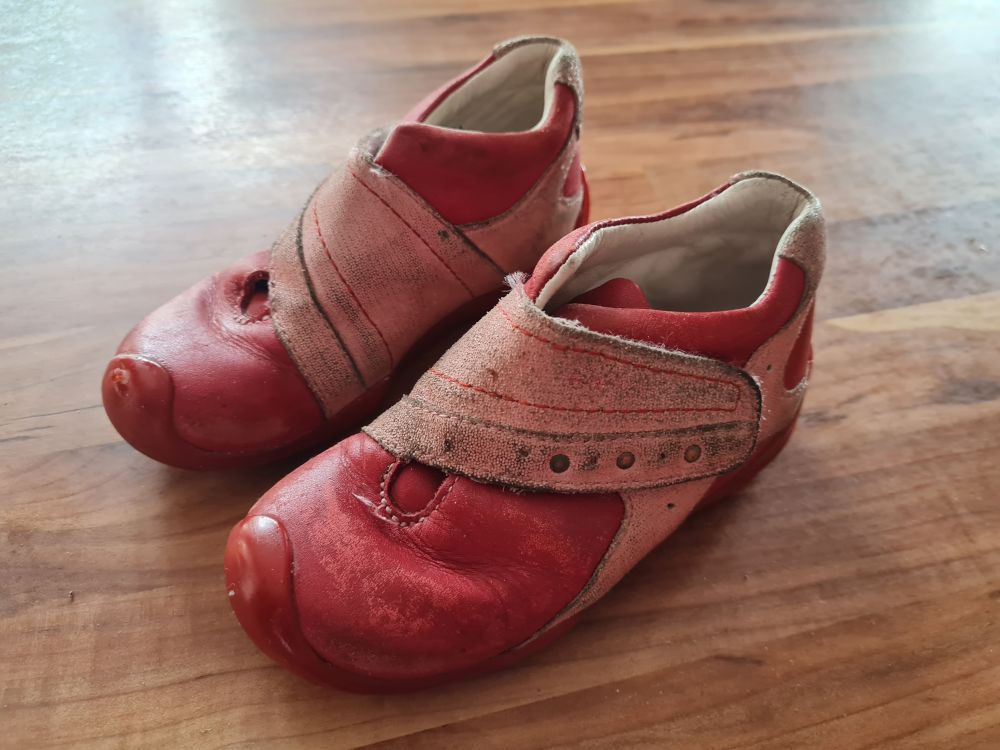Elefanten Schuhe für Mädchen, rot-rosa, Gr. 24, Secondhand