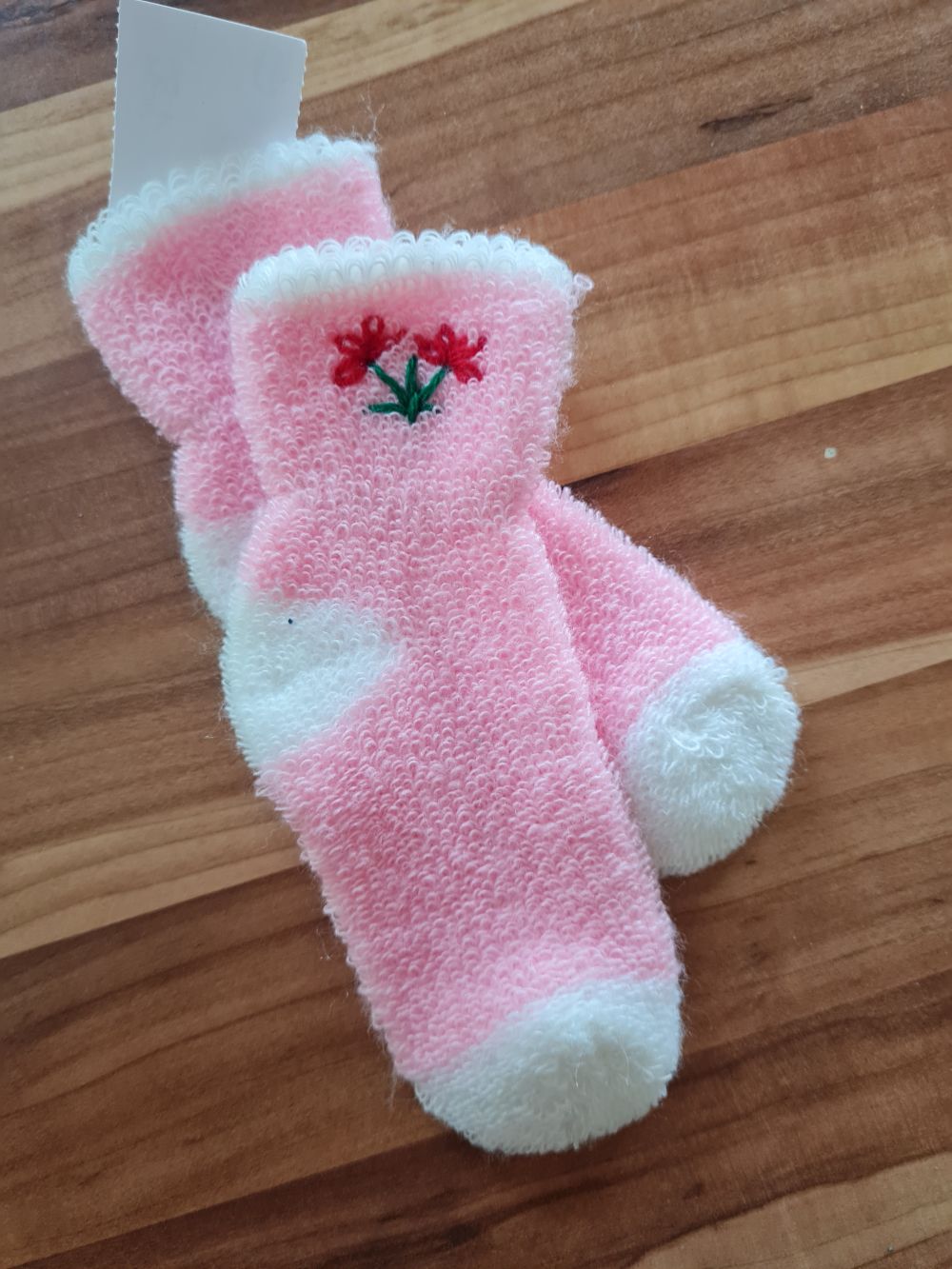1 Paar Baby-Söckchen, rosa, Gr. 62/68, Neuware