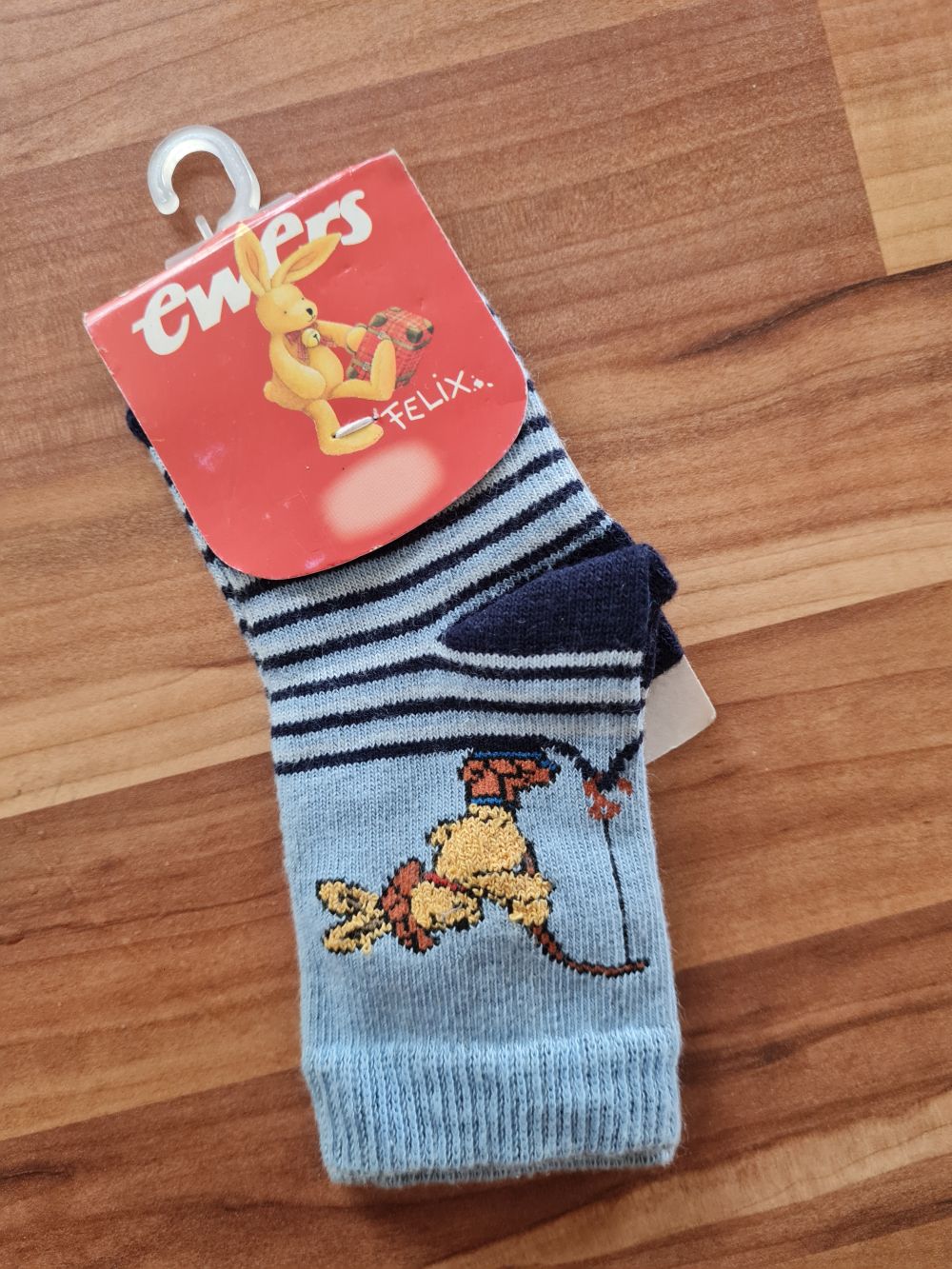 1 Paar Socken "Hase Felix", Gr. 17-18, Neuware