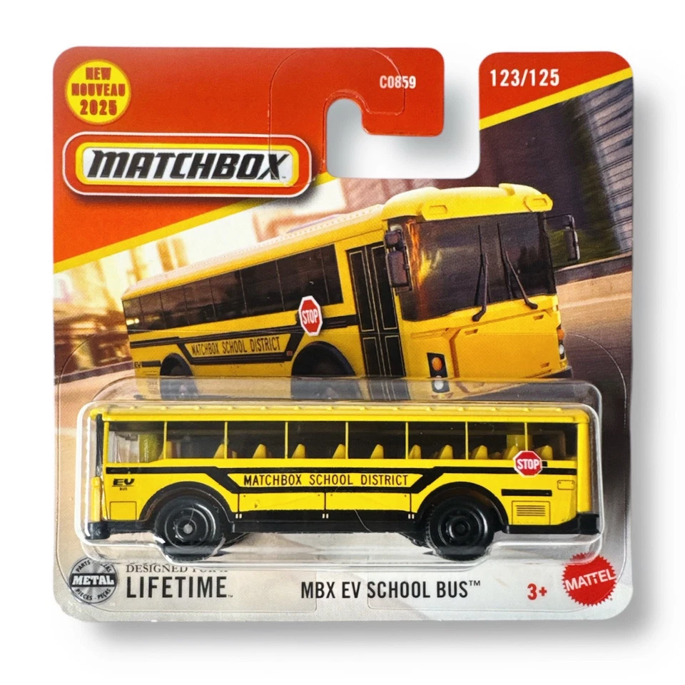 Matchbox MBX EV School Bus 123/125 2025 1:64, Neuware