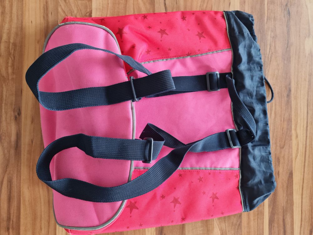 Rucksacktasche mit Pferdemotiv, pink, Secondhand