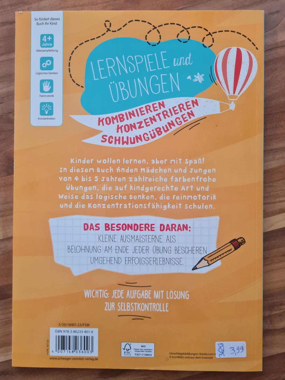 Lernspiele und Übungen 4-5 Jahre: Kombinieren, Konzentrieren, Schwungübungen | Mit Lösungen zur Selbstkontrolle, Neuware
