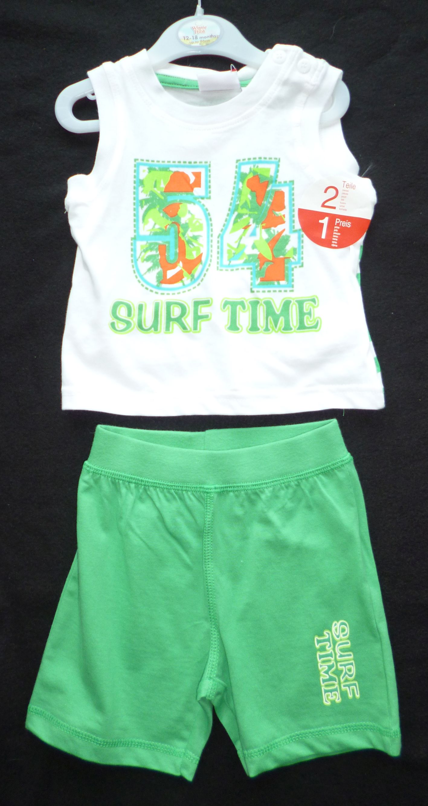 2tlg. Set aus T-Shirt und Hose "Surf Time", Gr. 68, Neuware mit Etikett