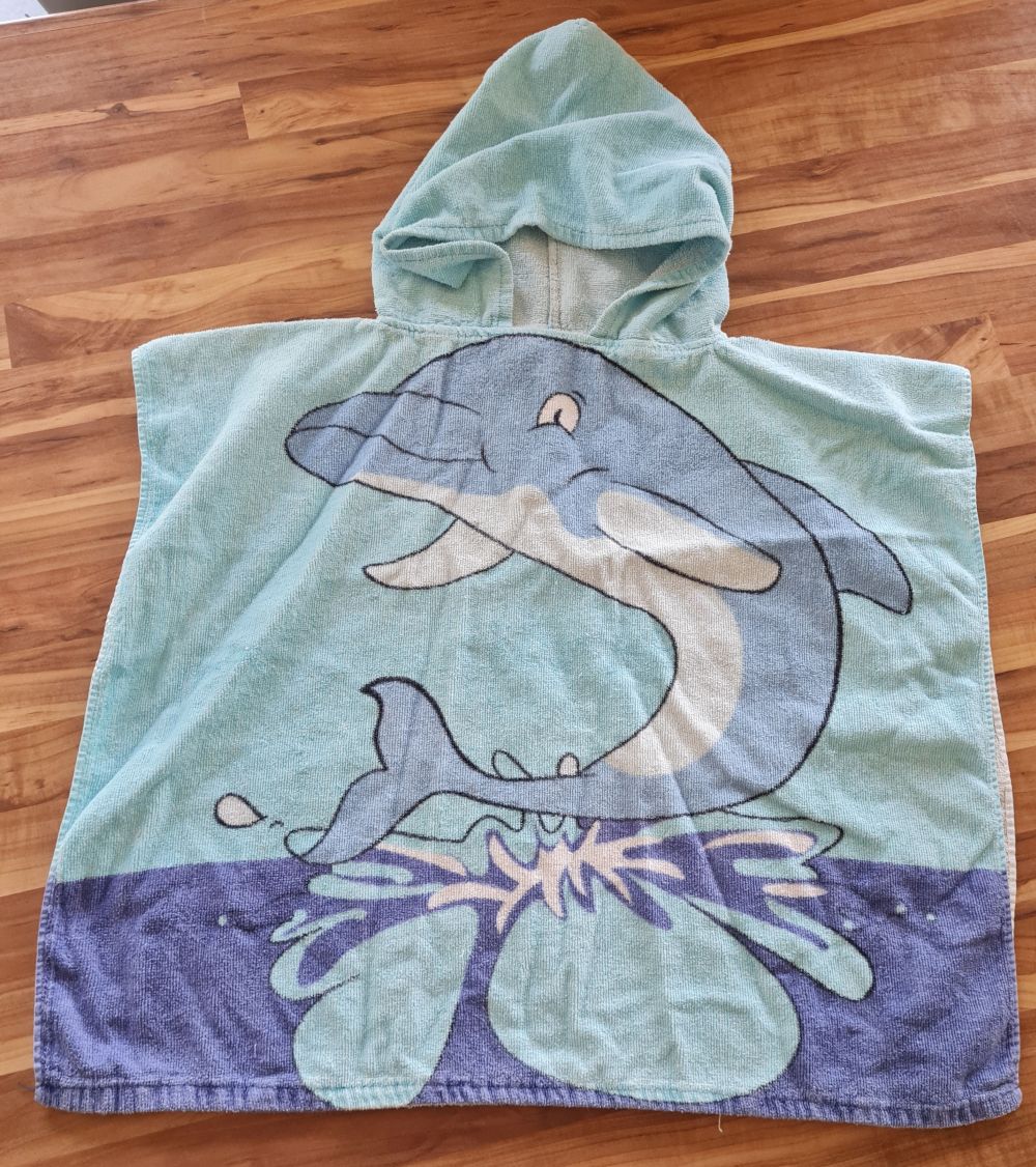 Badeponcho "Delfin", Gr. ca. 60x120cm, Secondhand