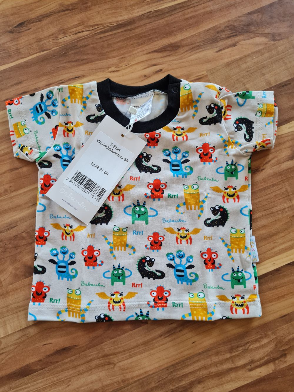 Babauba T-Shirt "World of Monsters", Gr. 68, Neuware mit Etikett
