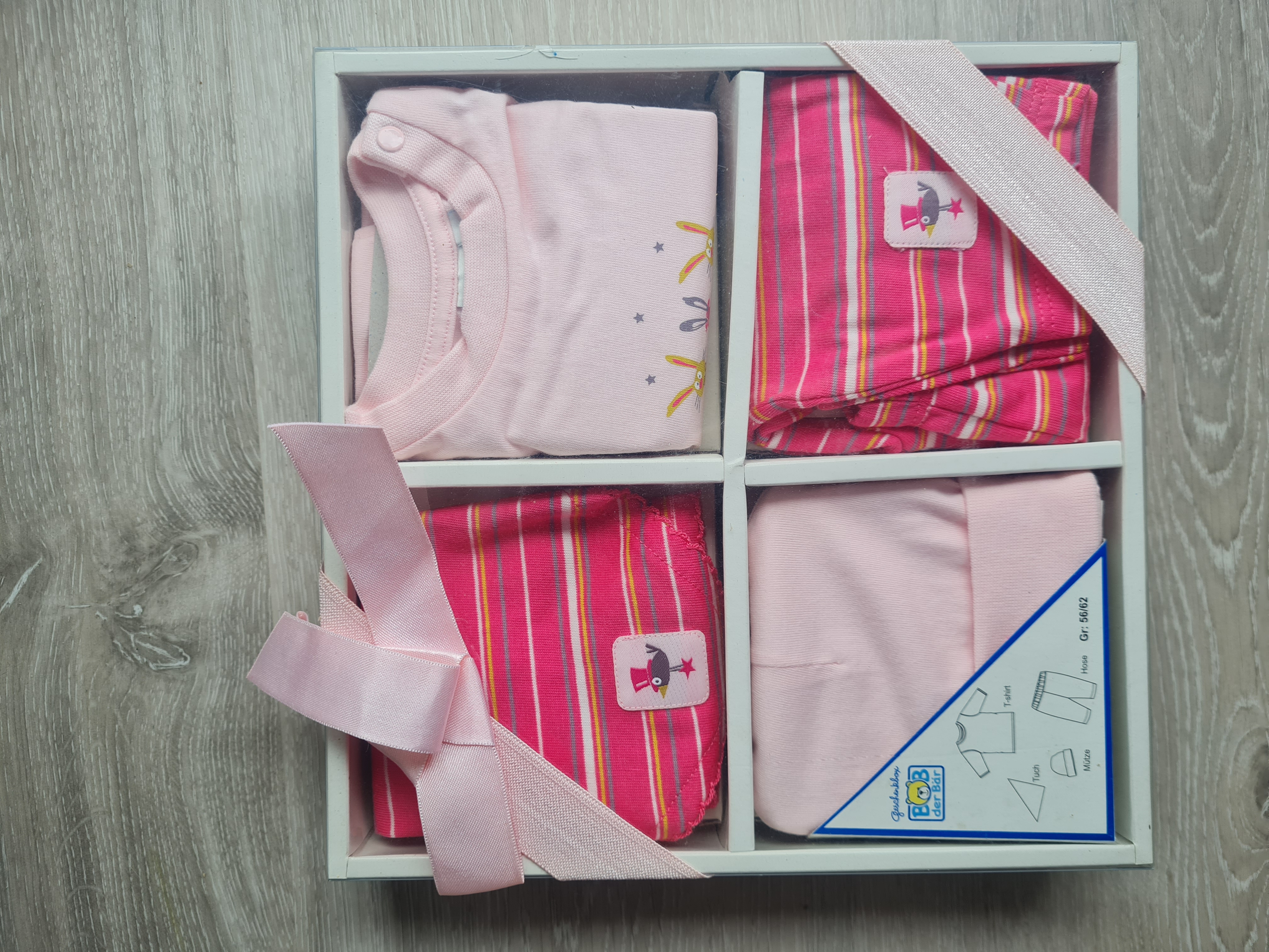 Geschenkbox für Neugeborene, Bob der Bär, Mädchen, Gr. 56/62, Neuware