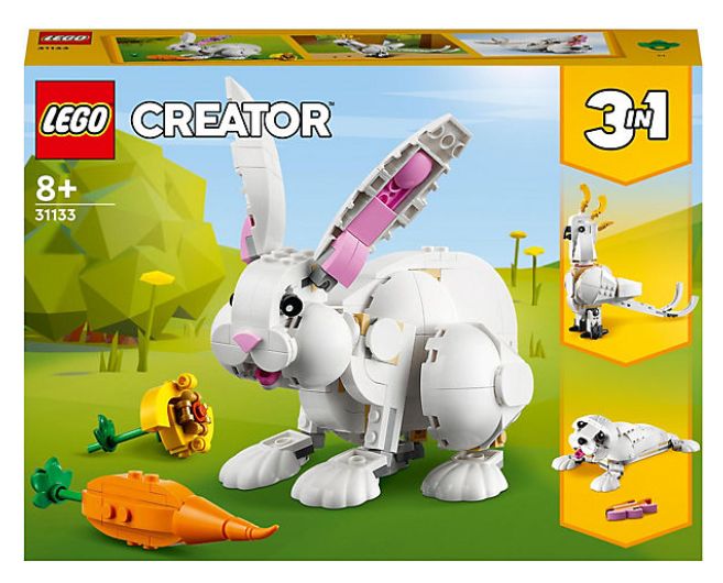LEGO Creator 31133 3in1 Weißer Hase Tierspielzeug Set Mit Hasen-, Robben- Und Papageienfiguren, Neuware