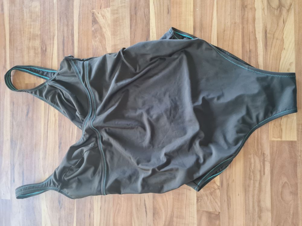 Umstandsmode-Badeanzug Gr. 40, braun-türkis, Secondhand