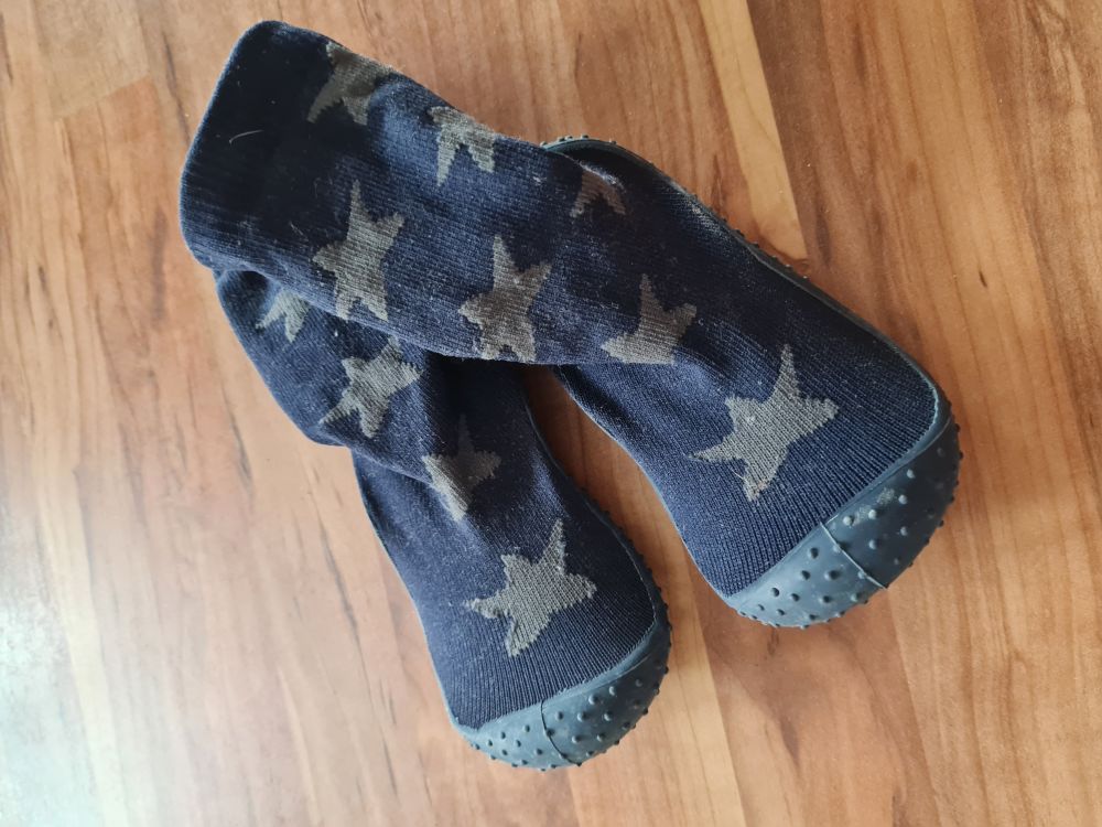 Hausschuhe, marineblau, Gr. 22/23, Secondhand
