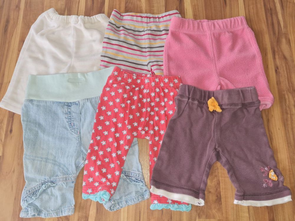 6 Hosen für Mädchen, Gr. 56, Secondhand