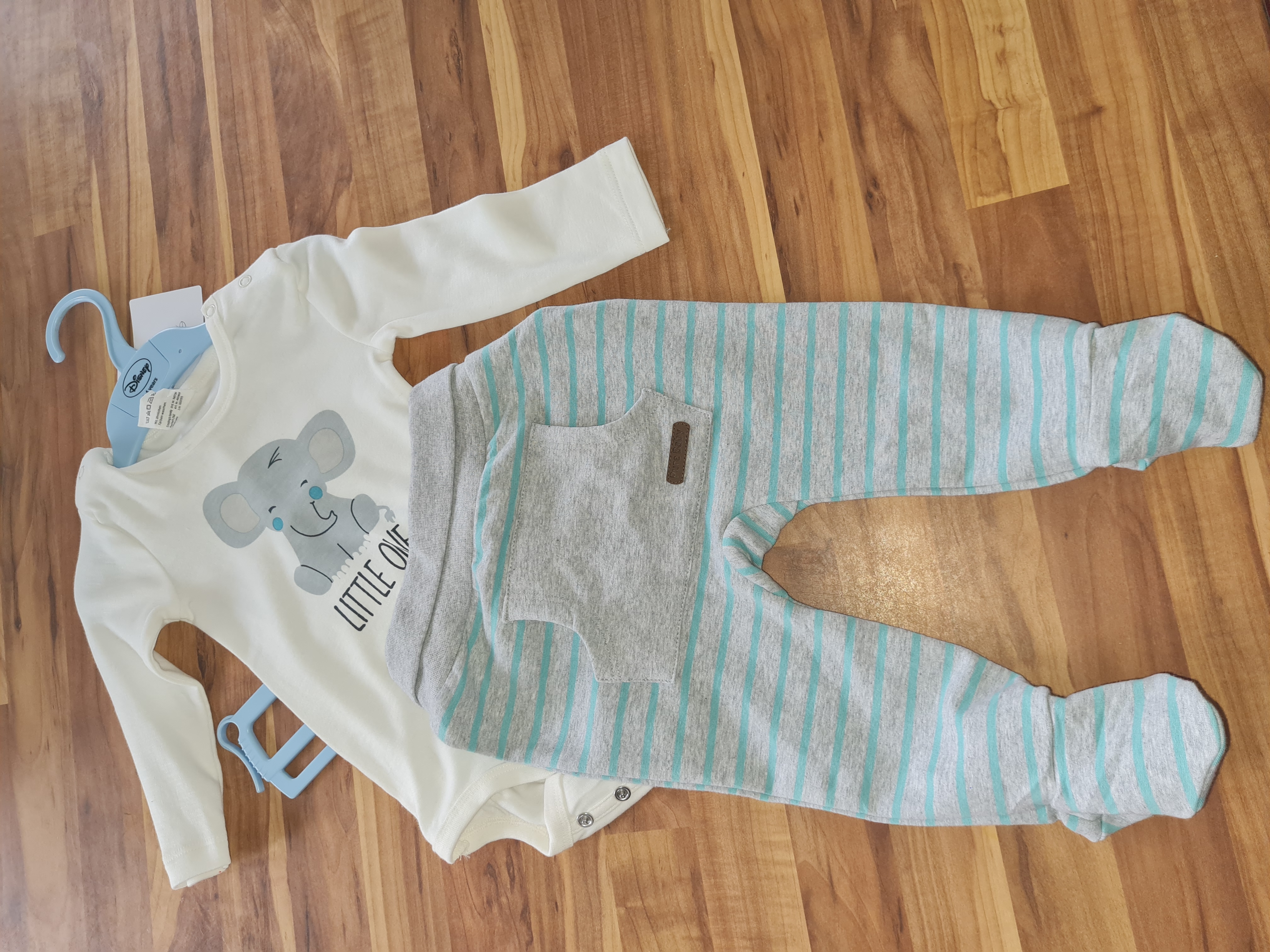 Pure Collection 2tlg Set Langarmbody mit Strampelhose "Little One", Gr. 68, Neuware mit Etikett