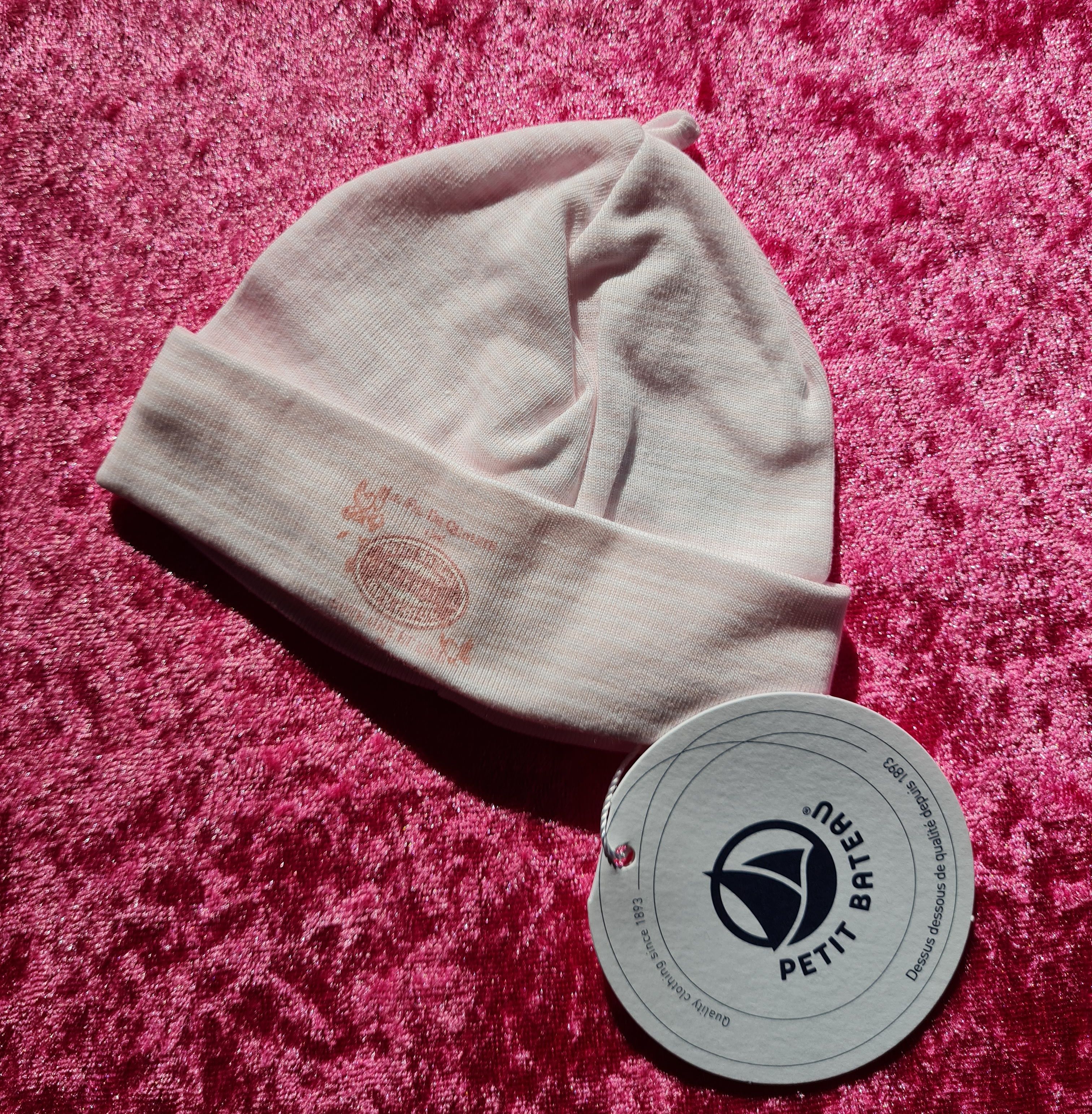 Petit Bateau Neugeborenen-Mütze, 1m, rosa, Neuware (EOL)