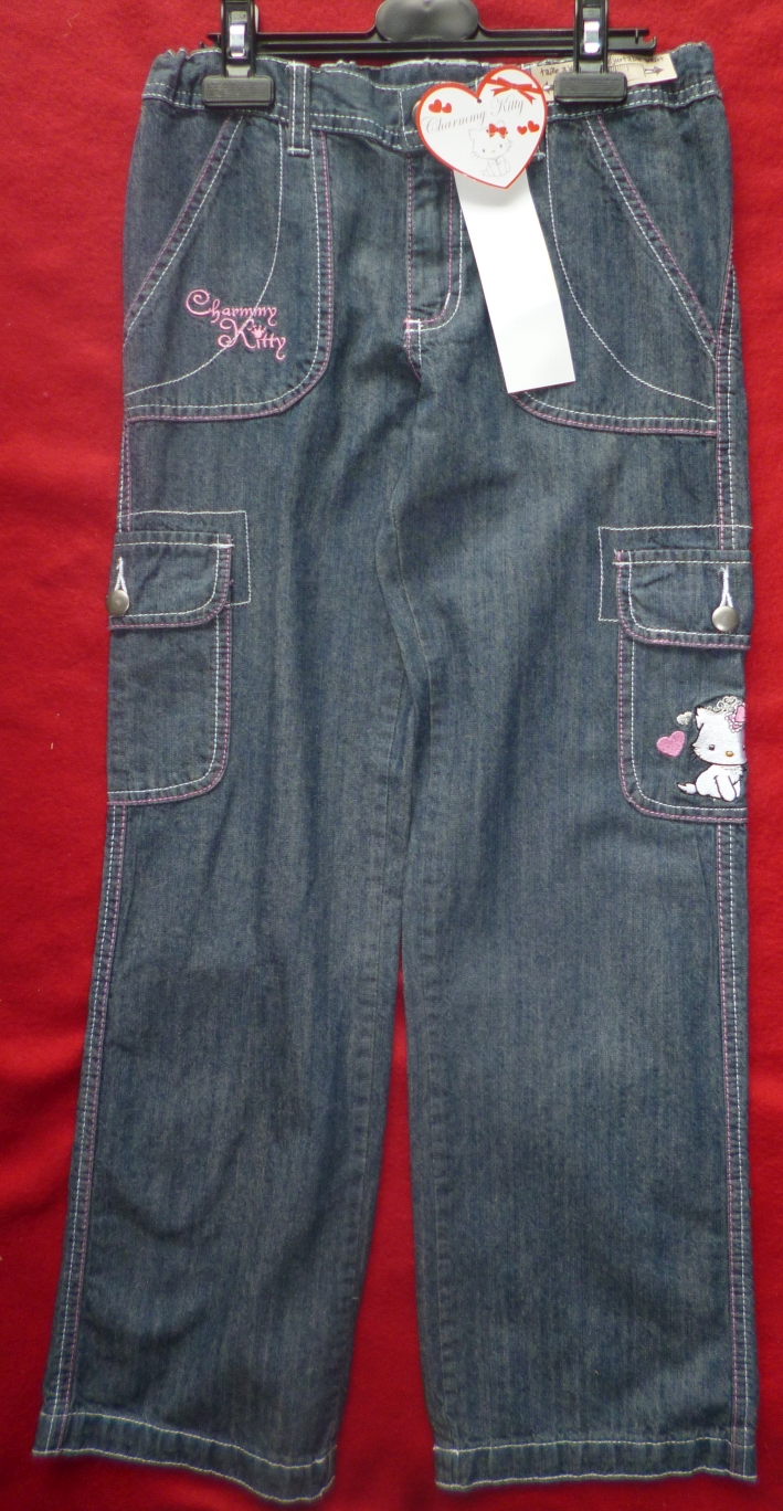 Jeans mit Charmmy Kitty-Motiv blau u. rosa - Gr. 140, Neuware