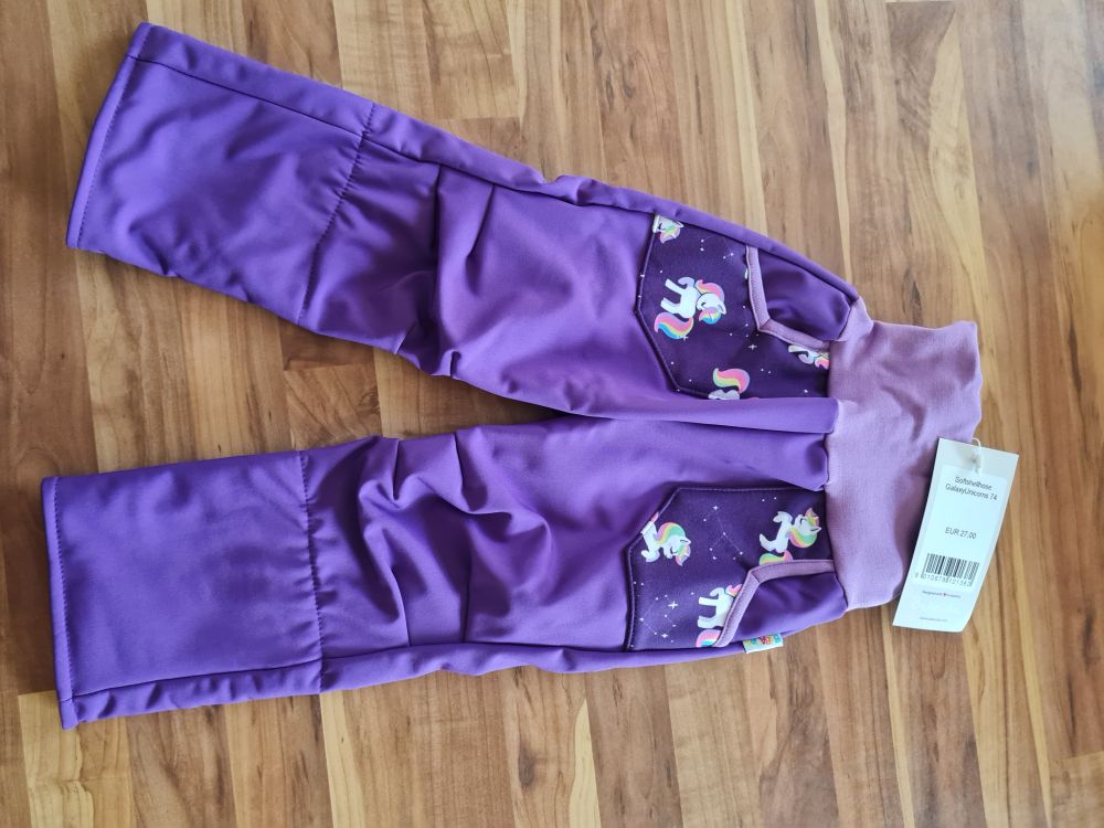 Babauba Softshellhose "Galaxy Unicorns", Gr. 74, Neuware mit Etikett