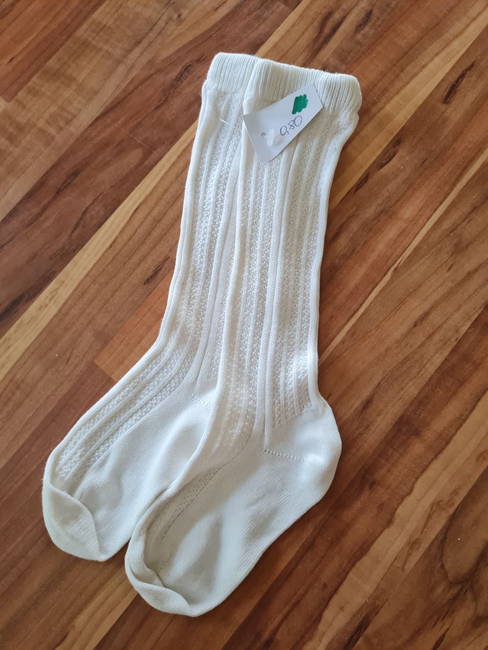 1 Paar Kniestrümpfe, weiß, Gr. 98, Neuware