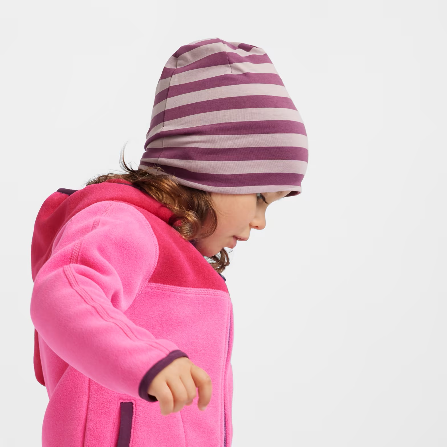 Jako-o Wende-Beanie, Ringel / Uni, burgund, Gr. 42/44, Neuware