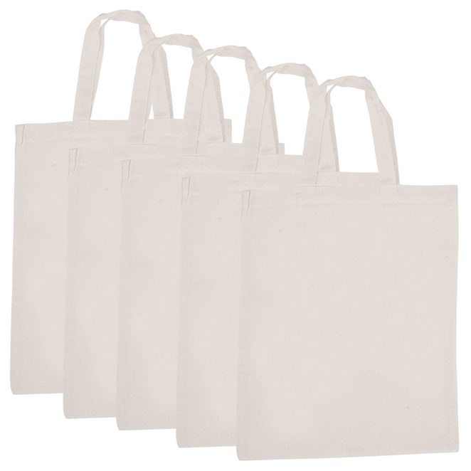 Baumwolltaschen groß, 5 Stück, Neuware