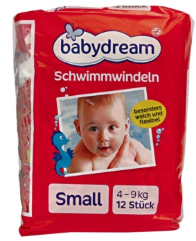 Neuwertig: Babydream Schwimmwindeln, 4-9 kg, 11 Stück