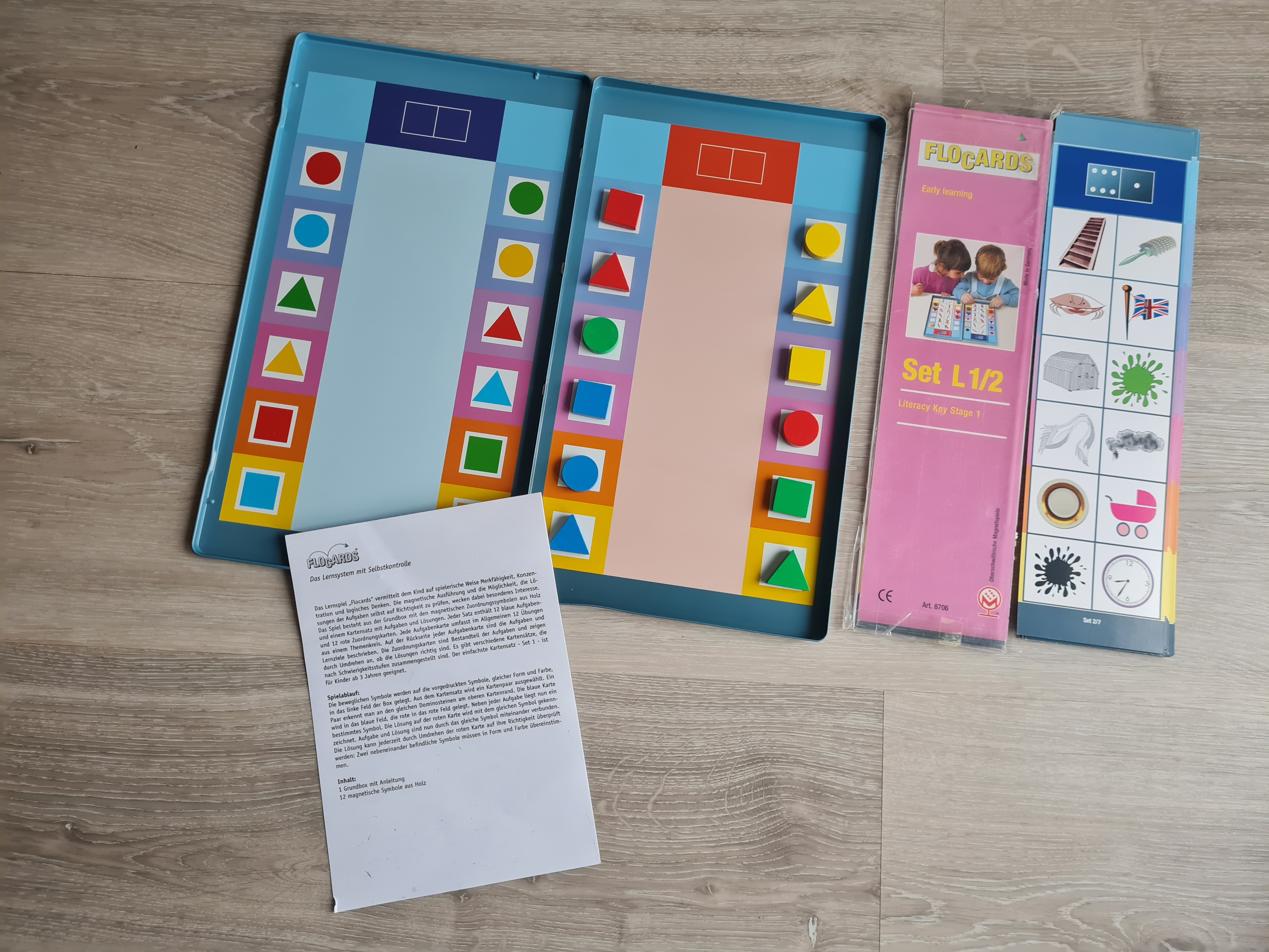 Flocards Kontrollbox mit 2 Kartensätzen Englische Begriffe, ähnlich dem LÜK-System