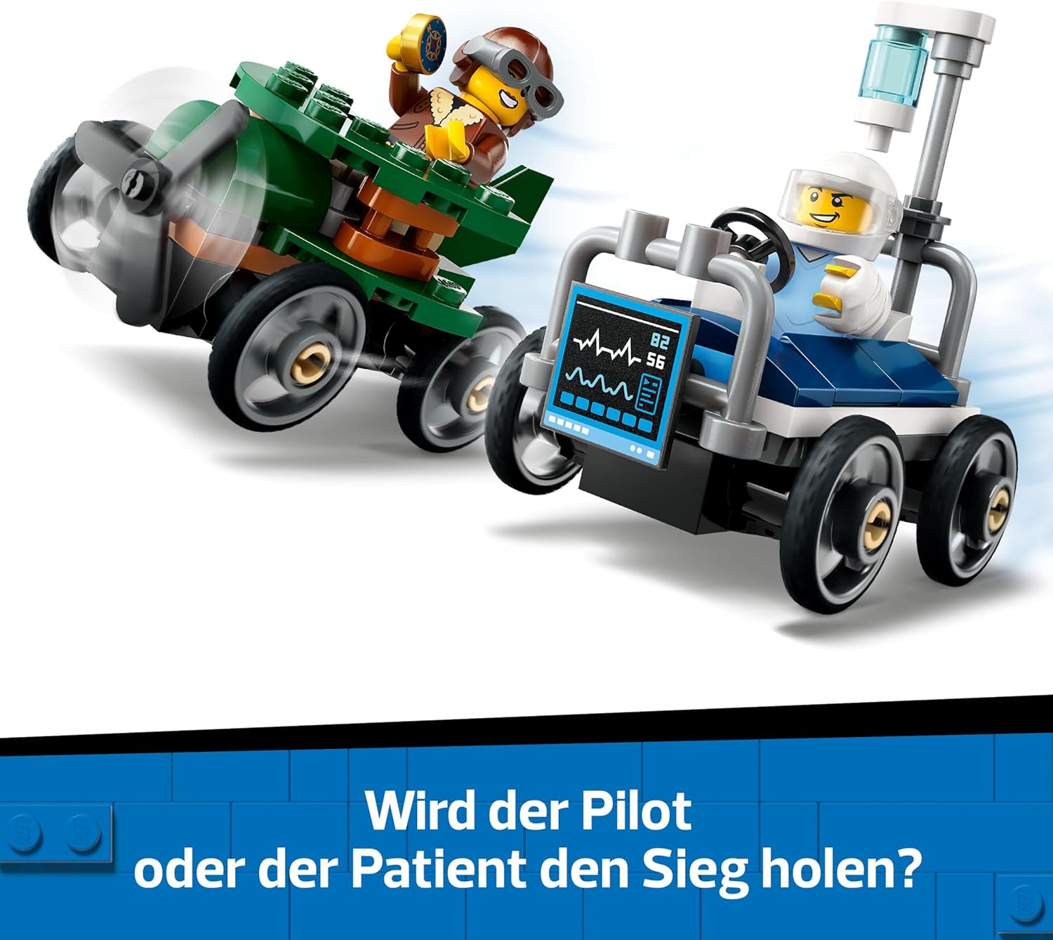 LEGO City 60459 Flugzeug vs. Krankenhausbett Rennwagen Set, Neuware