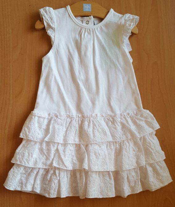 Weißes Kleid mit Blütenranken, Gr. 86, Neuware