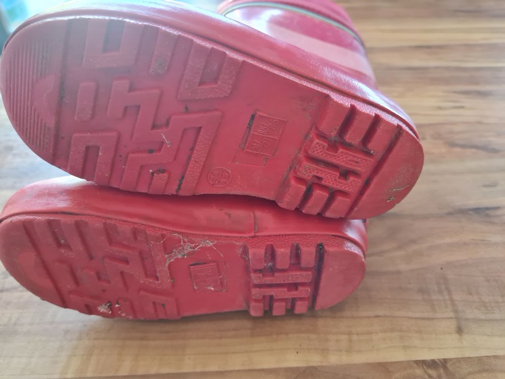 Gummistiefel, gefüttert, rot-rosa, Gr. 26/27, Secondhand