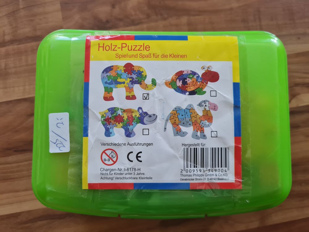 Holzpuzzle "Elefant", 26 Teile, Secondhand