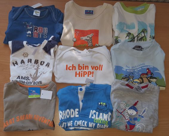 9 T-Shirts für Jungen, Gr. 86, Secondhand