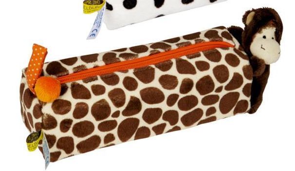 DIE SPIEGELBURG 13839 Stifte-Etui (Plüsch) Lustige Tierparade, giraffengemustert, Neuware